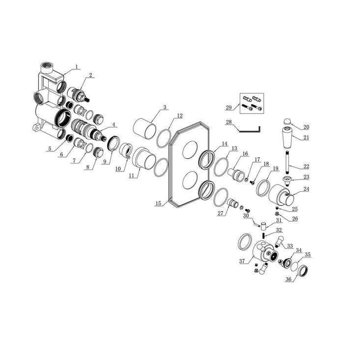 Bliss BLIS105883 Traditional Lever Thermostatic Single Outlet Shower Valve - Unbeatable Bathrooms