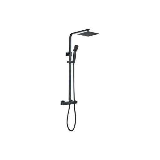 Bliss BLIS105886 Square Thermostatic Bar Mixer w/Riser Kit - Matt Black - Unbeatable Bathrooms