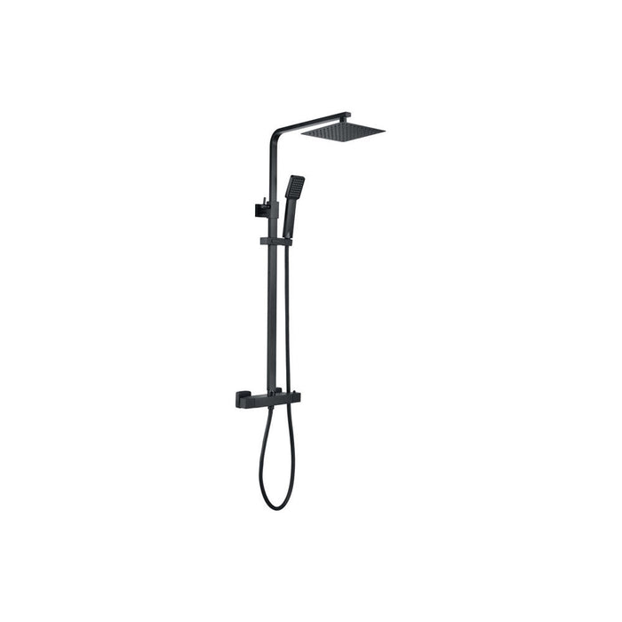 Bliss BLIS105886 Square Thermostatic Bar Mixer w/Riser Kit - Matt Black - Unbeatable Bathrooms