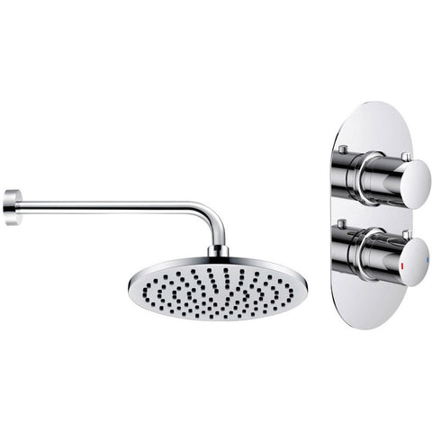 Bliss BLIS105891 Sava Shower Pack Three - Single Outlet Twin Shower Valve with Overhead - Unbeatable Bathrooms