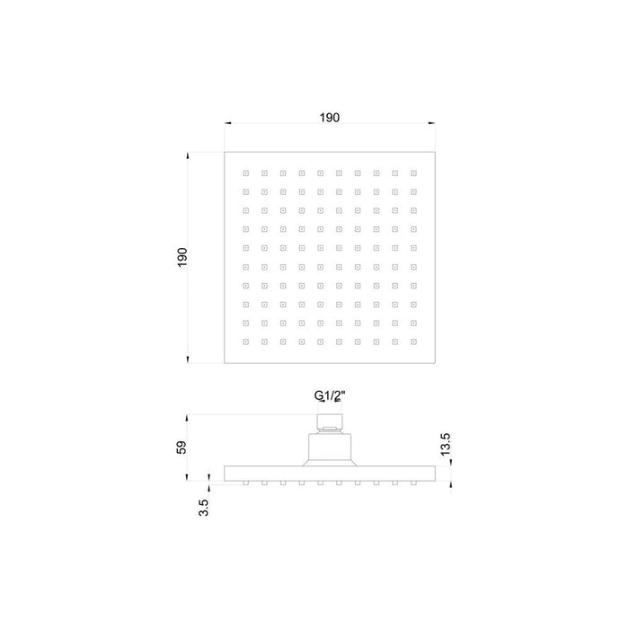 Bliss BLIS105896 Lena Shower Pack Three - Two Outlet Triple Shower Valve with Riser & Overhead Kit - Unbeatable Bathrooms