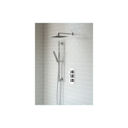 Bliss BLIS105896 Lena Shower Pack Three - Two Outlet Triple Shower Valve with Riser & Overhead Kit - Unbeatable Bathrooms