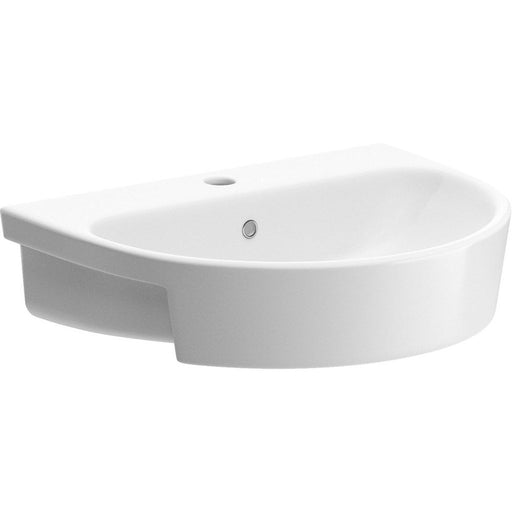Bliss BLIS106134 Swiss 555 x 435mm 1TH Semi Recessed Basin - Unbeatable Bathrooms