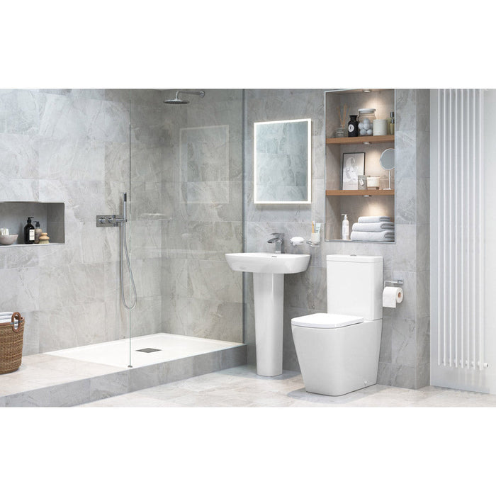 Bliss BLIS106145 Sasi Rimless Close Coupled Part Shrouded Comfort Height WC & Soft Close Seat - Unbeatable Bathrooms
