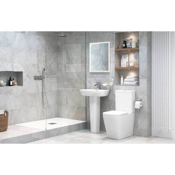 Bliss BLIS106147 Sasi Rimless Close Coupled Fully Shrouded Short Projection WC & Soft Close Seat - Unbeatable Bathrooms