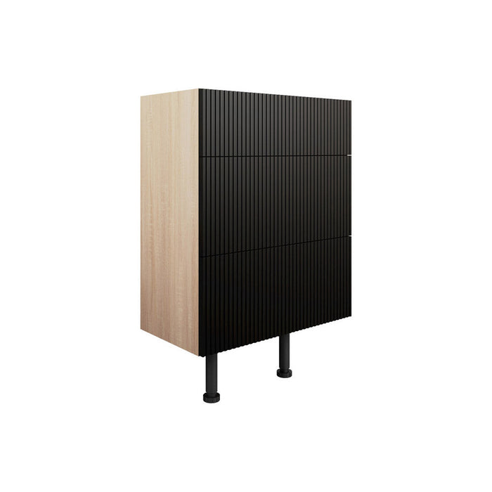 Bliss Tresa 3 Drawer Base Unit - Matt Graphite Grey - Unbeatable Bathrooms