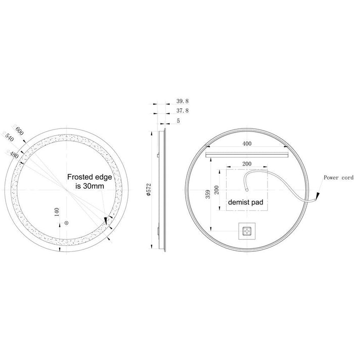 Bliss Anisa Round Front-Lit LED Mirror - Unbeatable Bathrooms