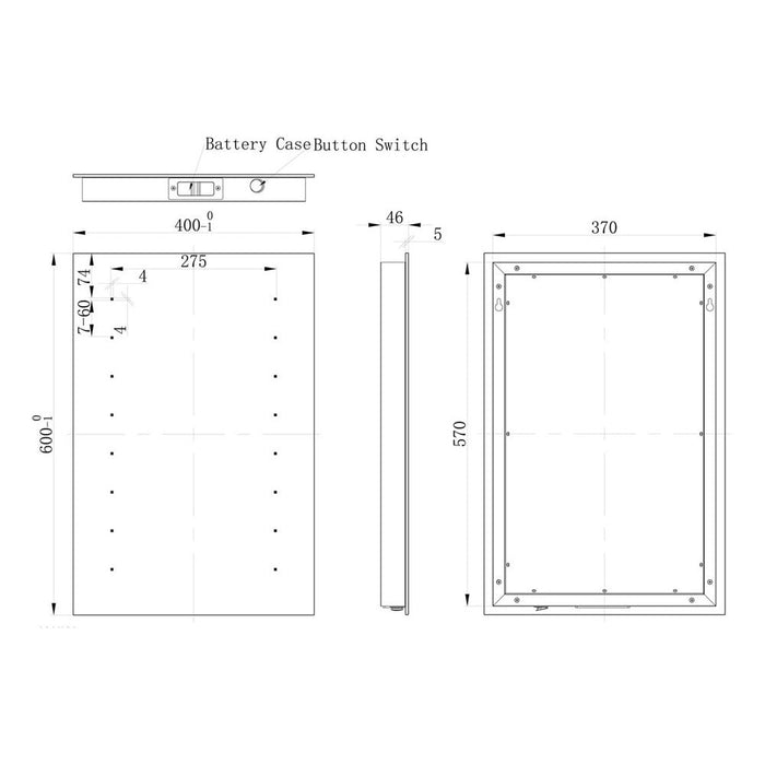 Bliss Benoti Rectangle Battery-Operated LED Mirror - Unbeatable Bathrooms