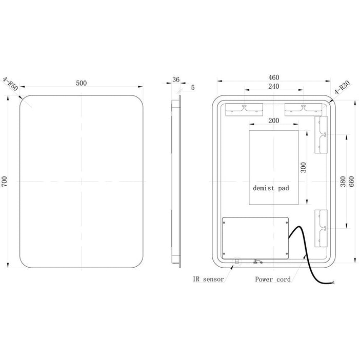 Bliss Franze Rectangle Back-Lit LED Mirror - Unbeatable Bathrooms