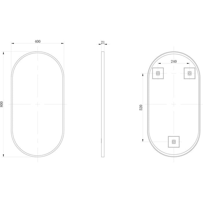 Bliss Iiona 800 x 400mm Oblong Mirror - Unbeatable Bathrooms