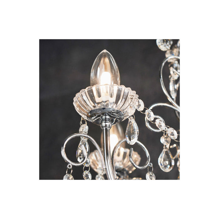 Bliss BLIS106303 Crystall 5 Arm Chandelier Ceiling Light - Chrome - Unbeatable Bathrooms