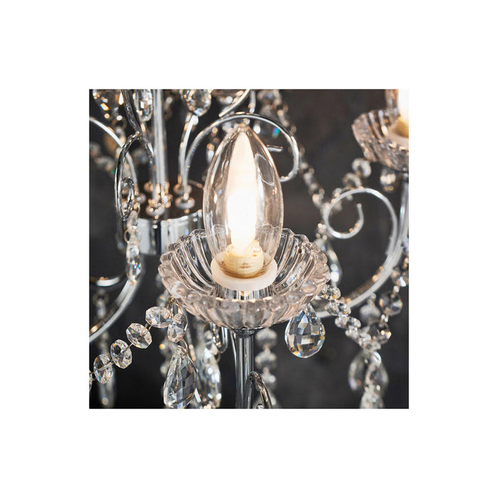 Bliss BLIS106303 Crystall 5 Arm Chandelier Ceiling Light - Chrome - Unbeatable Bathrooms
