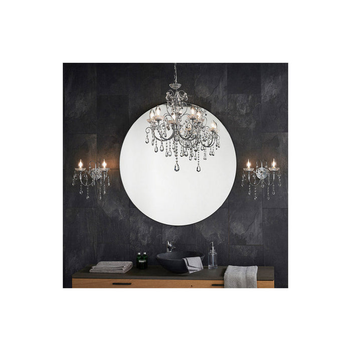 Bliss BLIS106304 Crystall 2 Arm Chandelier Wall Light - Chrome - Unbeatable Bathrooms