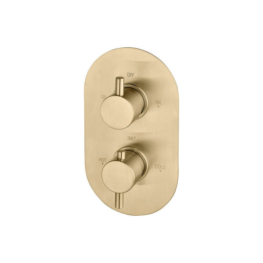 Bliss BLIS106552 Two Outlet Shower Valve - Brushed Brass - Unbeatable Bathrooms