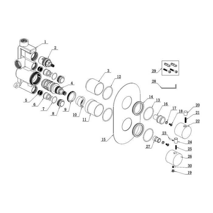 Bliss BLIS106795 Single Outlet Twin Shower Valve - Matt Black - Unbeatable Bathrooms