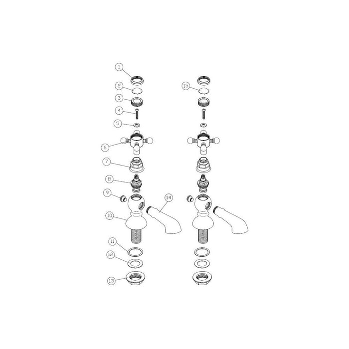 Bliss BLIS106799 Pacato Bath Pillar Taps - Brushed Brass - Unbeatable Bathrooms