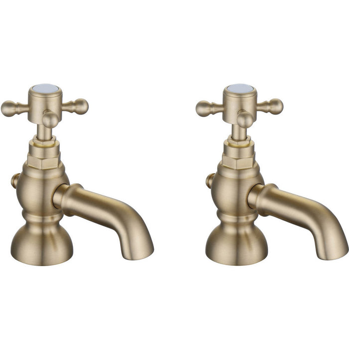 Bliss BLIS106799 Pacato Bath Pillar Taps - Brushed Brass - Unbeatable Bathrooms