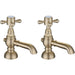 Bliss BLIS106800 Pacato Basin Pillar Taps - Brushed Brass - Unbeatable Bathrooms