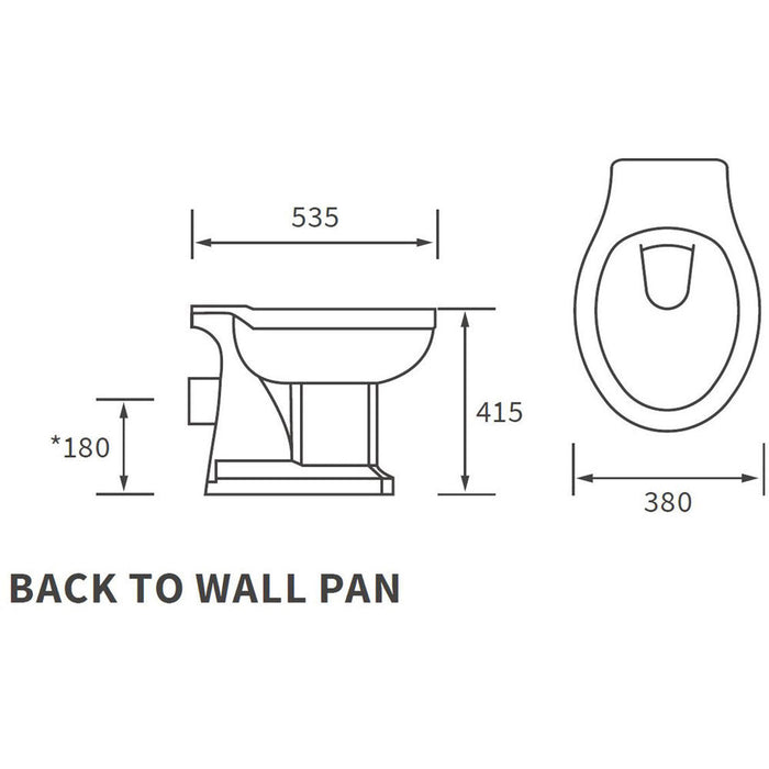 Bliss BLIS106869 Puccini Back To Wall WC w/Brushed Brass Finish & Soft Close Seat - Unbeatable Bathrooms