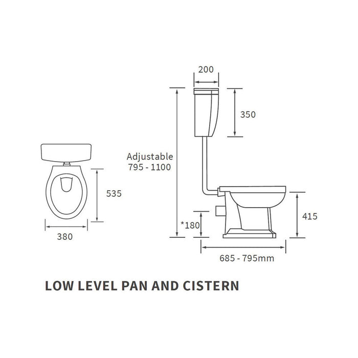 Bliss BLIS106872 Puccini Low Level WC w/Brushed Brass Finish & Soft Close Seat - Unbeatable Bathrooms