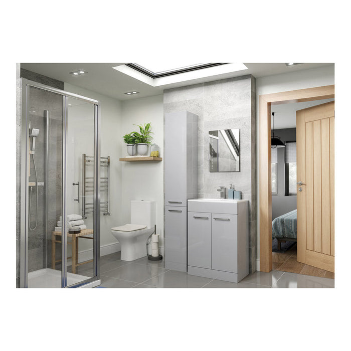 Bliss Zeri 590mm Floor Standing 2 Door Basin Unit (No Top) - Unbeatable Bathrooms