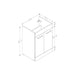 Bliss Zeri 590mm Floor Standing 2 Door Basin Unit (No Top) - Unbeatable Bathrooms