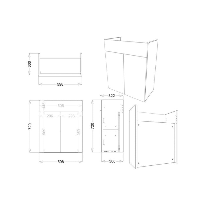 Bliss Velino 1242mm Basin & WC Unit Pack - Unbeatable Bathrooms