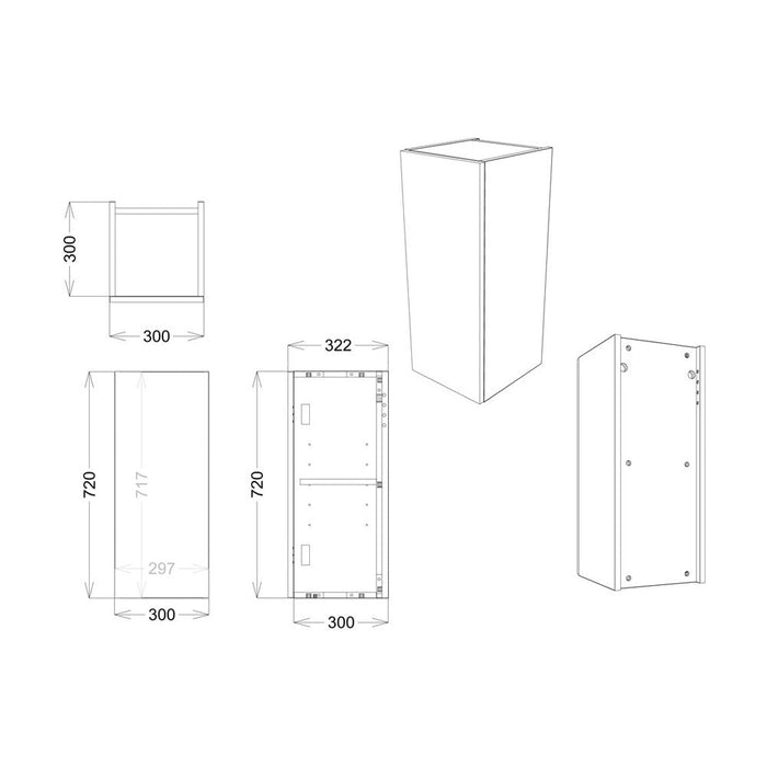 Bliss Velino 1542mm Basin WC & 1 Door Unit Pack - Unbeatable Bathrooms
