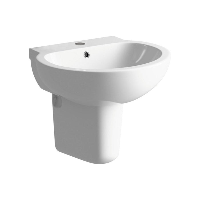 Bliss Nazoni 535 x 490mm 1TH Basin with Pedestal - Unbeatable Bathrooms