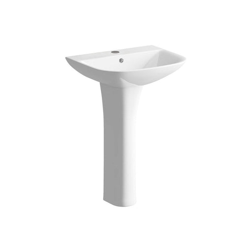 Bliss BLIS1779 Orta 560 x 450mm 1TH Basin & Full Pedestal (Boxed) - Unbeatable Bathrooms