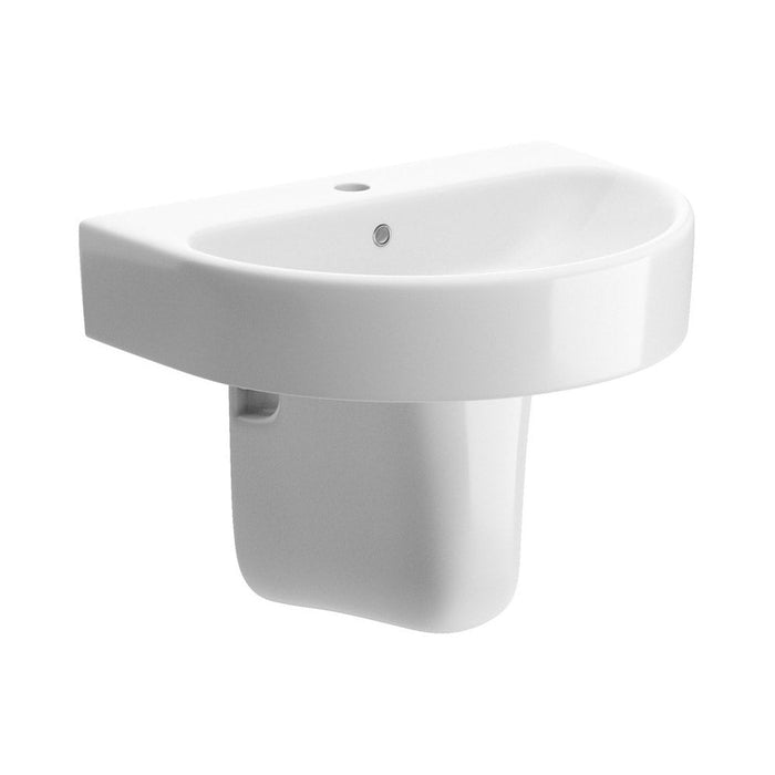 Bliss Vito 555 x 430mm 1TH Basin with Pedestal - Unbeatable Bathrooms