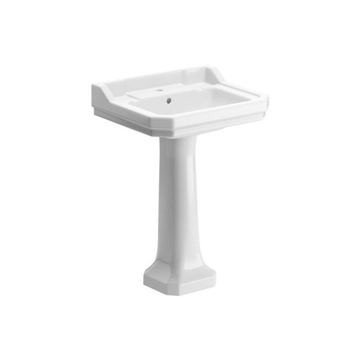 Bliss Puccini 600 x 500mm Basin with Full Pedestal - Unbeatable Bathrooms