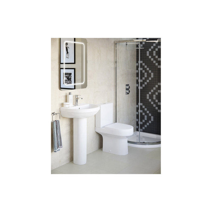 Bliss BLIS1822 Garcia 500 x 390mm 1TH Basin & Full Pedestal - Unbeatable Bathrooms