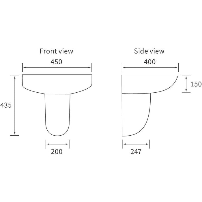 Bliss Porto 1TH Basin with Pedestal - Unbeatable Bathrooms