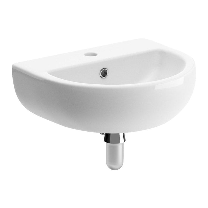 Bliss Porto 450 x 400mm 1TH Cloakroom Basin with Bottle Trap - Unbeatable Bathrooms