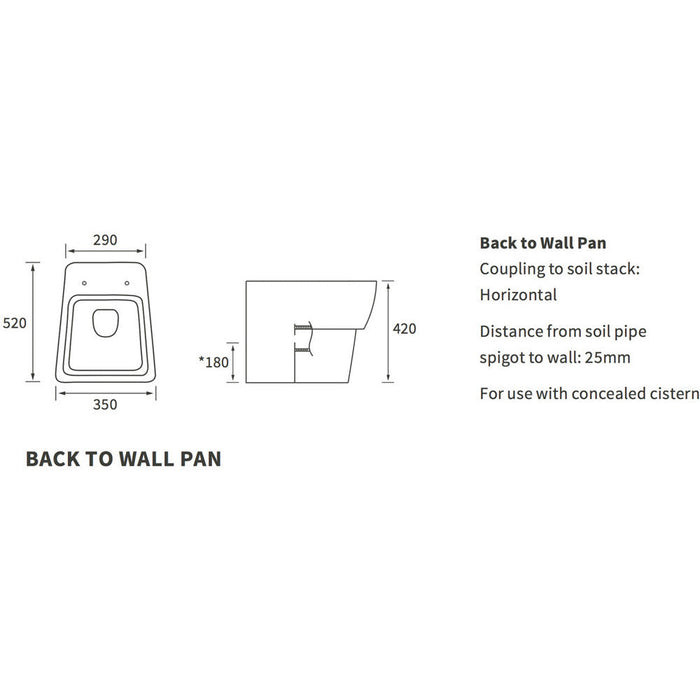 Bliss BLIS1848 Olivio Back To Wall WC & Soft Close Seat - Unbeatable Bathrooms