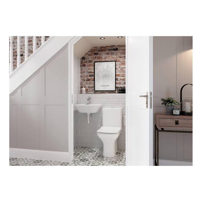 Bliss Orta Close Coupled Open Back WC with Soft Close Seat - Unbeatable Bathrooms