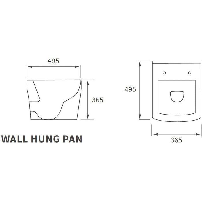 Bliss BLIS1890 Sasi Rimless Wall Hung WC & Soft Close Seat - Unbeatable Bathrooms