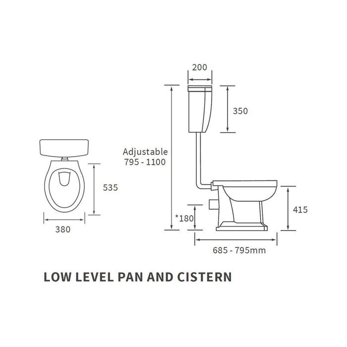 Bliss Puccini Low Level WC & Soft Close Seat - Unbeatable Bathrooms