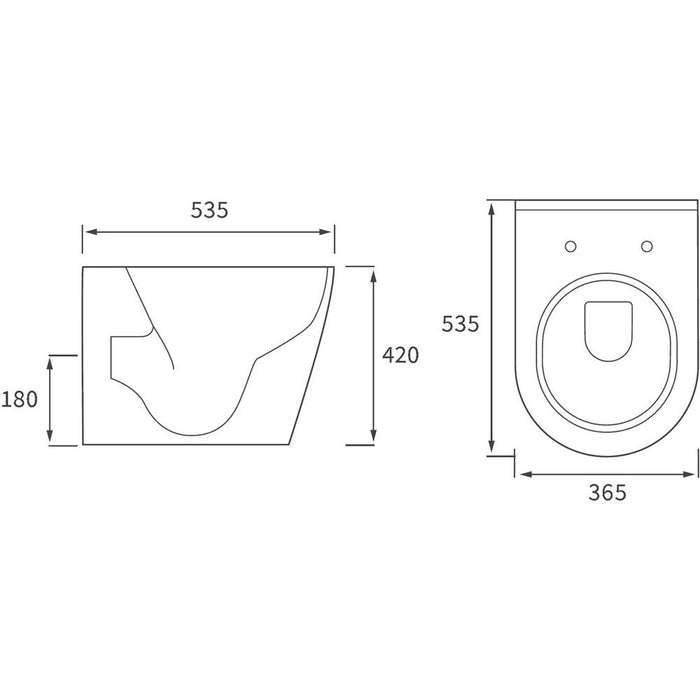 Bliss BLIS1926 Swiss Back To Wall WC & Soft Close Seat - Unbeatable Bathrooms