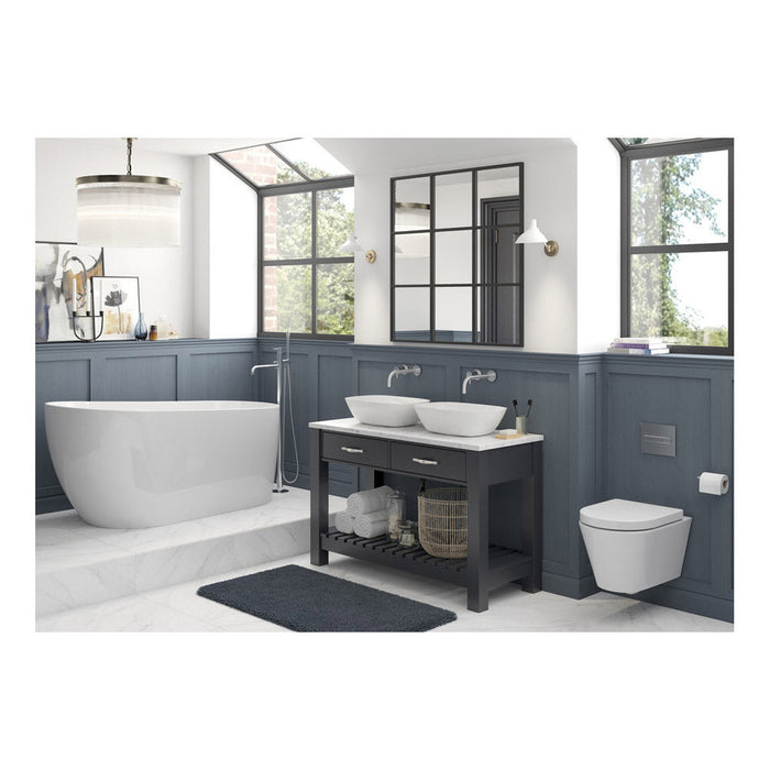 Bliss BLIS1928 Vito Rimless Close Coupled Open Back WC & Soft Close Seat - Unbeatable Bathrooms