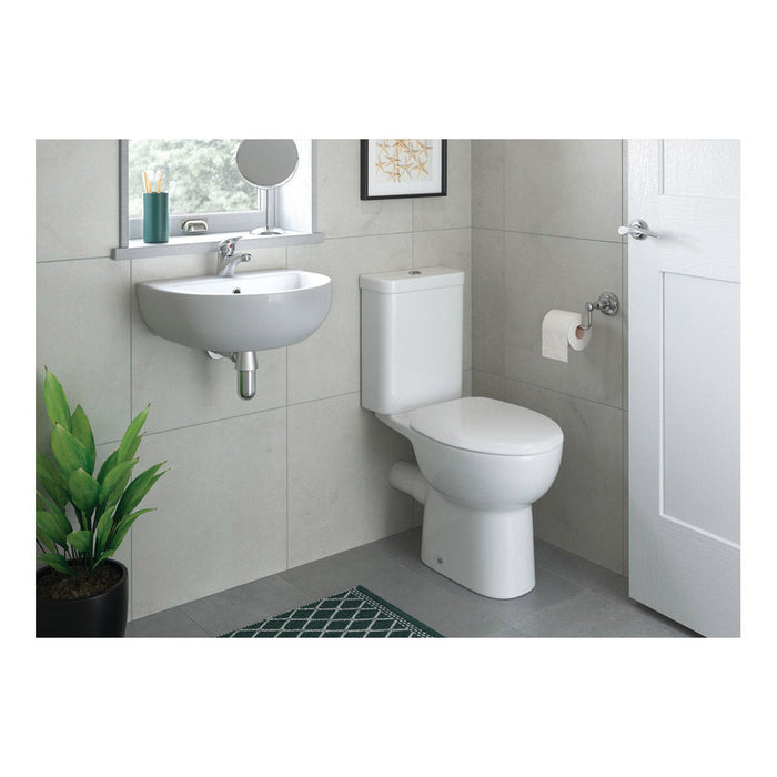 Bliss BLIS1930 Porto Close Coupled Open Back WC & Soft Close Seat - Unbeatable Bathrooms