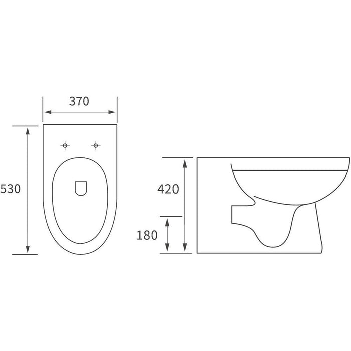Bliss BLIS1935 Garcia Back To Wall WC & Soft Close Seat - Unbeatable Bathrooms
