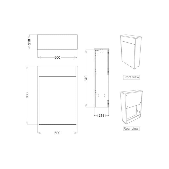 Bliss Mavone 600mm Floor Standing WC Unit - Unbeatable Bathrooms
