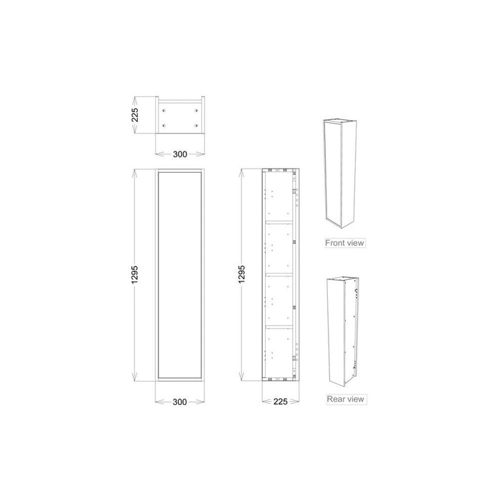 Bliss Mavone 300mm 1 Door Wall Hung Tall Unit - Unbeatable Bathrooms