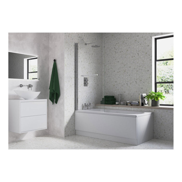 Bliss BLIS3770 Single Straight Edge Bath Screen w/Rail - Unbeatable Bathrooms