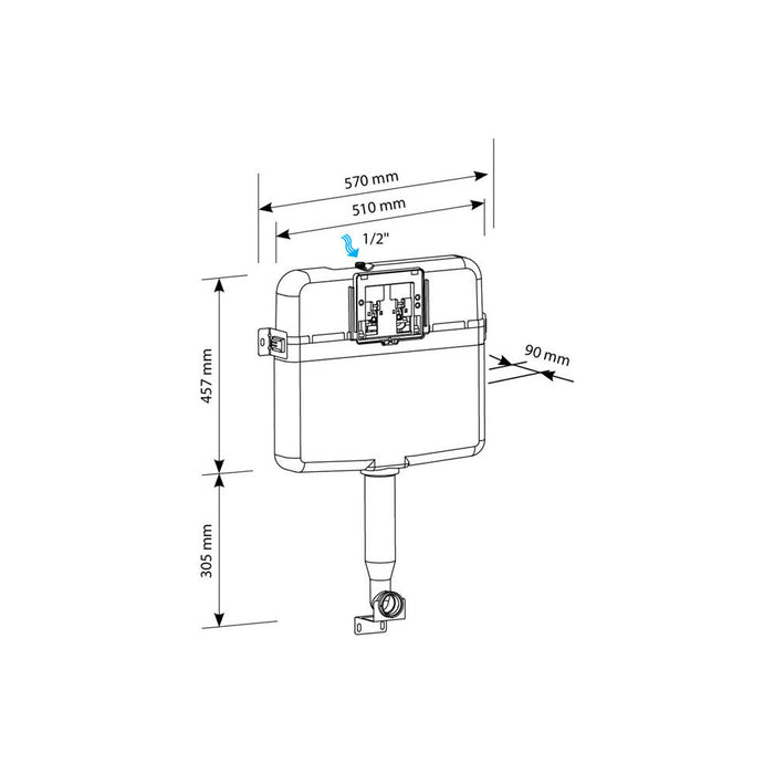 Bliss BLIS4340 Slim Concealed Cistern - Unbeatable Bathrooms