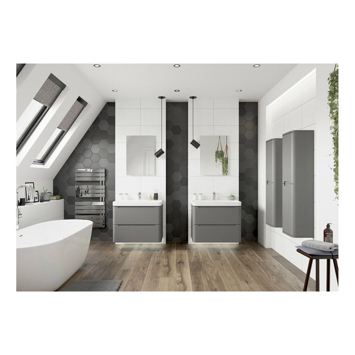 Bliss Sento 500mm 2 Drawer Wall Hung Cloakroom Basin Unit - Unbeatable Bathrooms