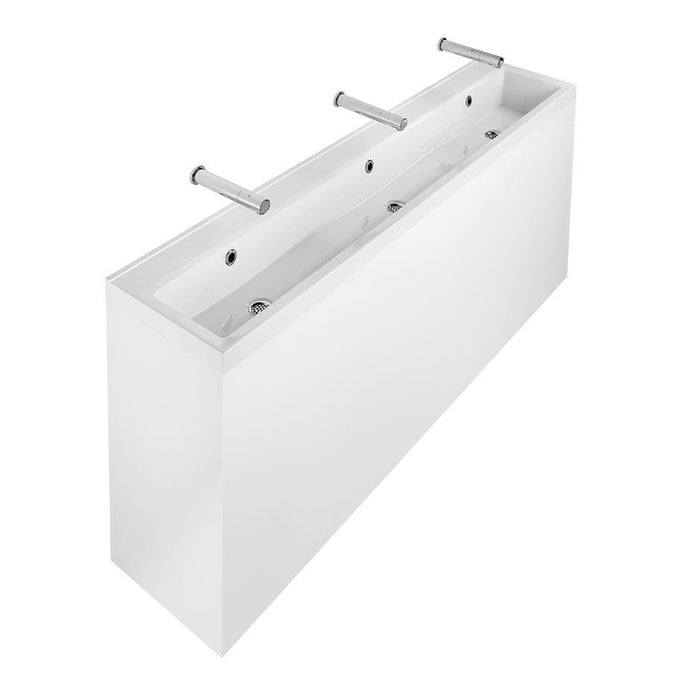 Armitage Shanks Broadway Washing Trough , Undrilled for Panel Mounted Taps or May Be Drilled at the Pre-Marked Drilling Points, Complete with Chromium Plated Wastes - Unbeatable Bathrooms