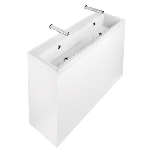 Armitage Shanks Broadway Washing Trough , Undrilled for Panel Mounted Taps or May Be Drilled at the Pre-Marked Drilling Points, Complete with Chromium Plated Wastes - Unbeatable Bathrooms